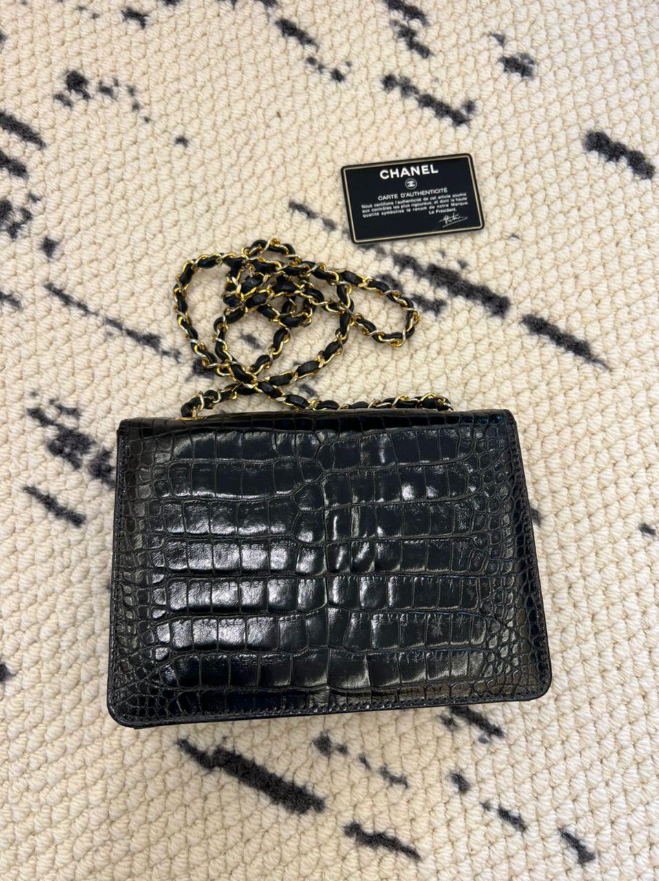 Chanel Vintage Crocodile Enveloppe Flap Bag - Image 2