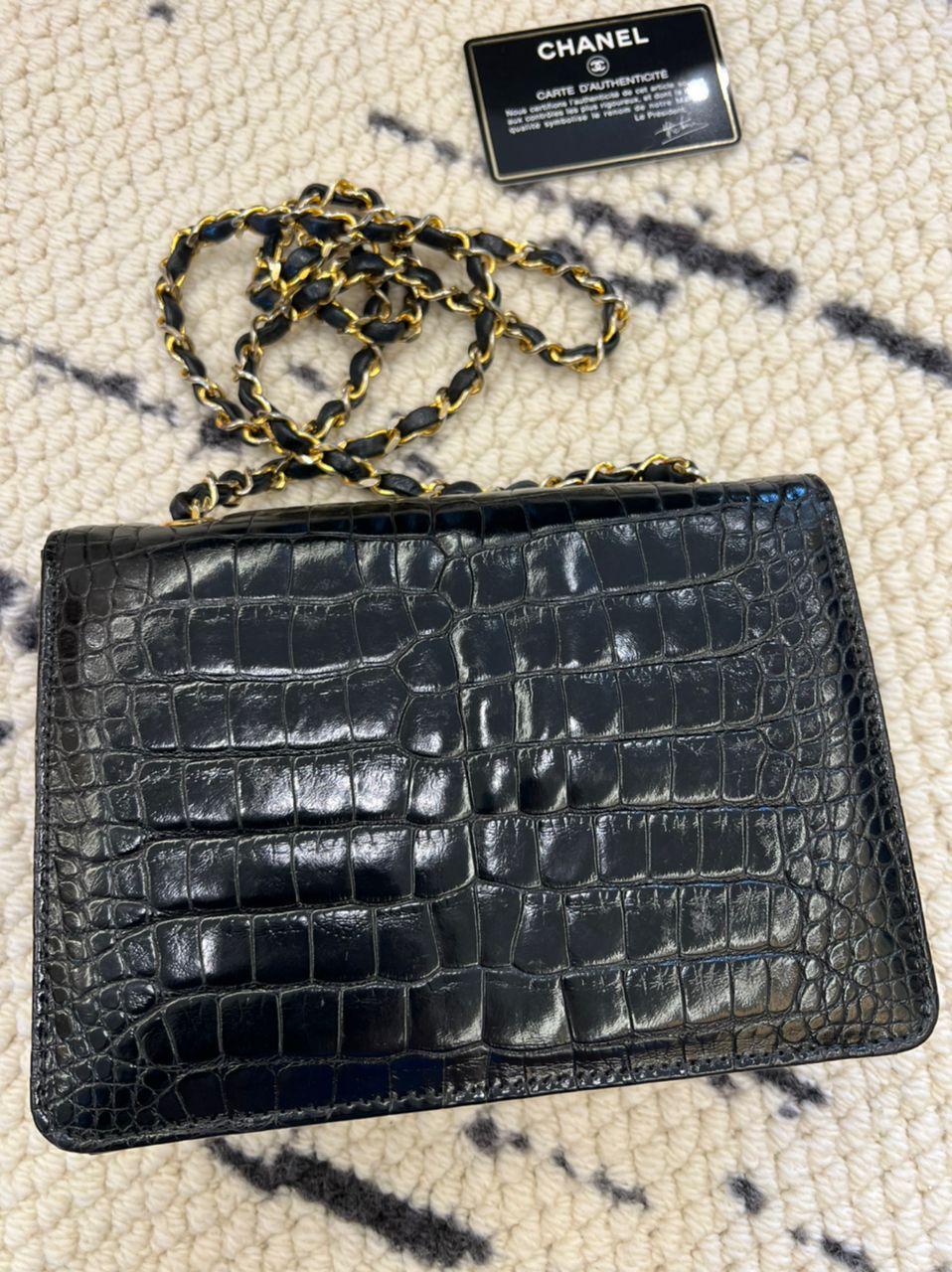Chanel Vintage Crocodile Enveloppe Flap Bag - Image 4