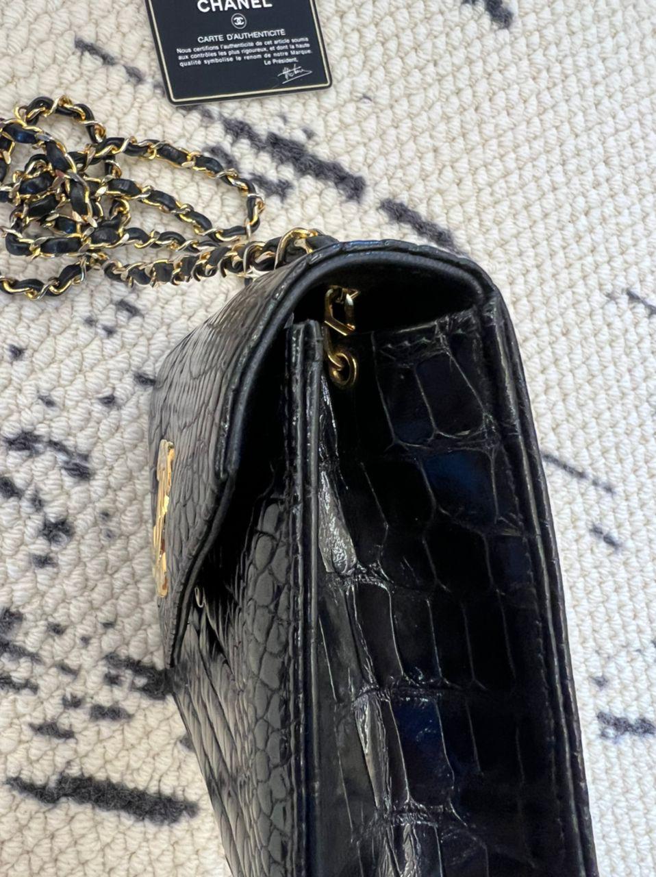Chanel Vintage Crocodile Enveloppe Flap Bag - Image 5