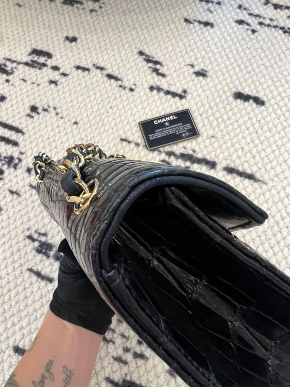 Chanel Vintage Crocodile Enveloppe Flap Bag - Image 6