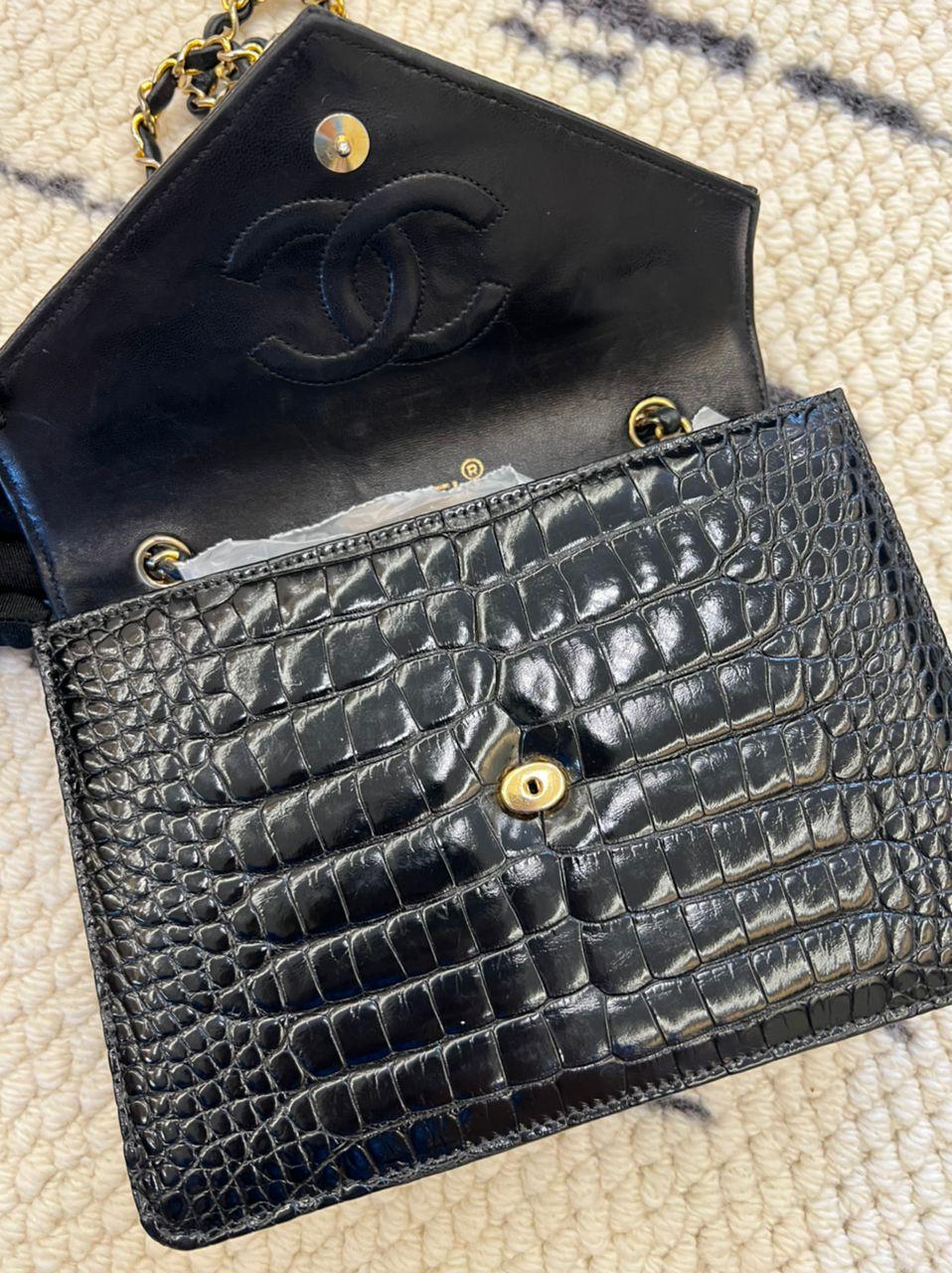 Chanel Vintage Crocodile Enveloppe Flap Bag - Image 9