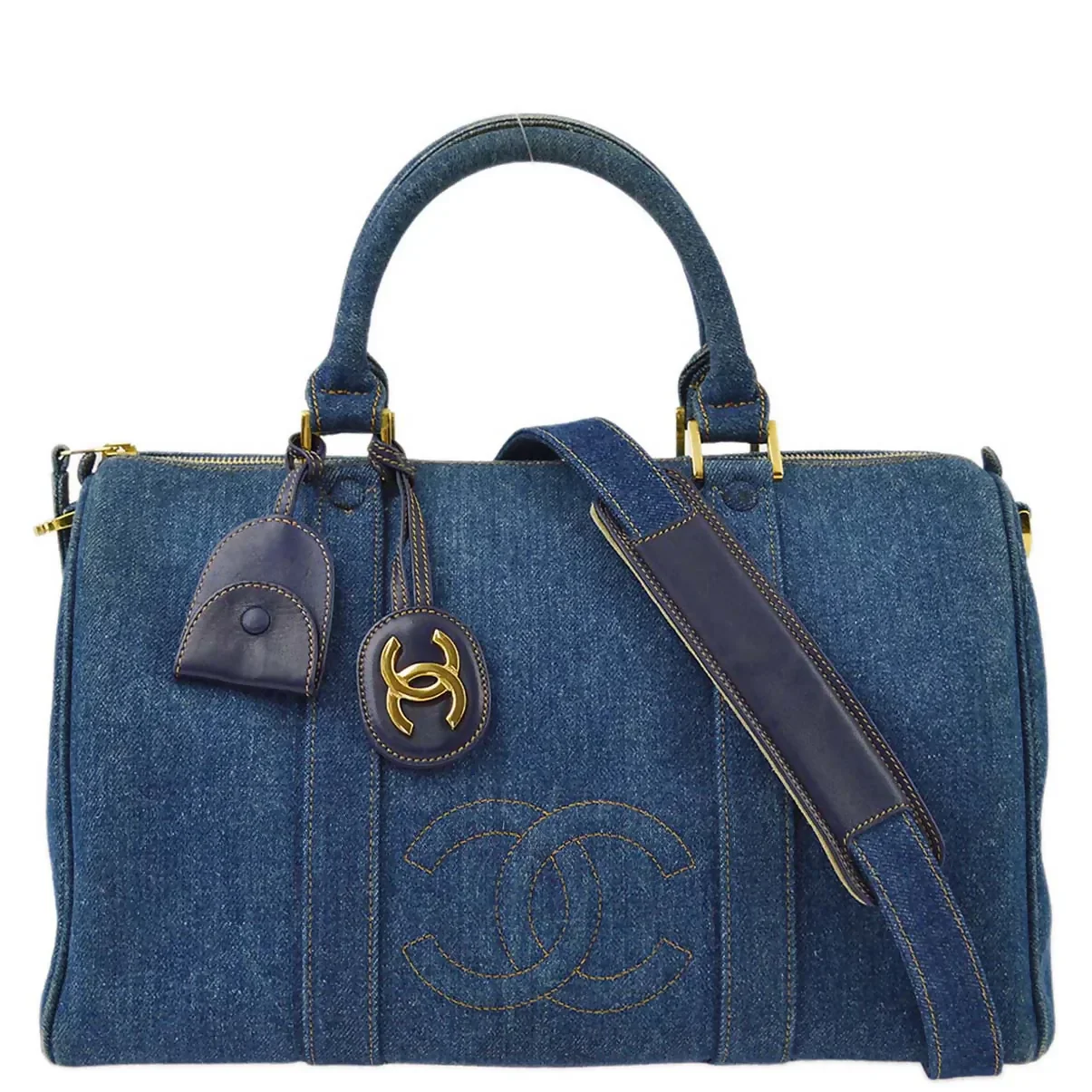 Chanel Vintage Denim Boston 35 Bag