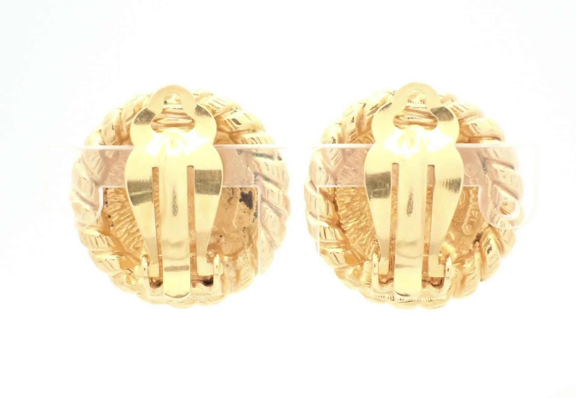 Chanel Vintage Gold Plated Coco Mark Round Clip-on Earrings - Image 2