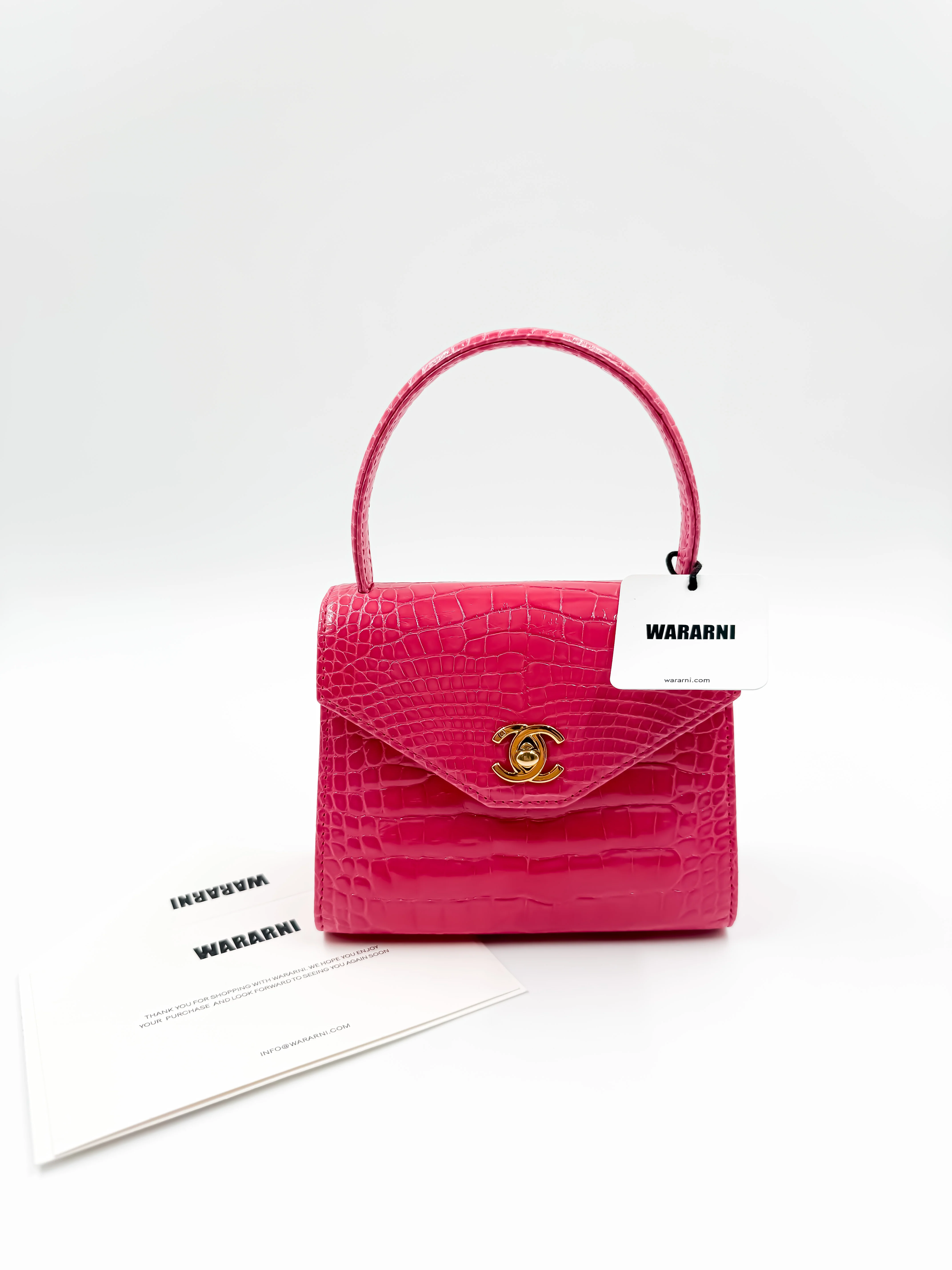 Chanel Vintage Pink Crocodile Mini Top-Handle — Collector’s Edition - Image 4