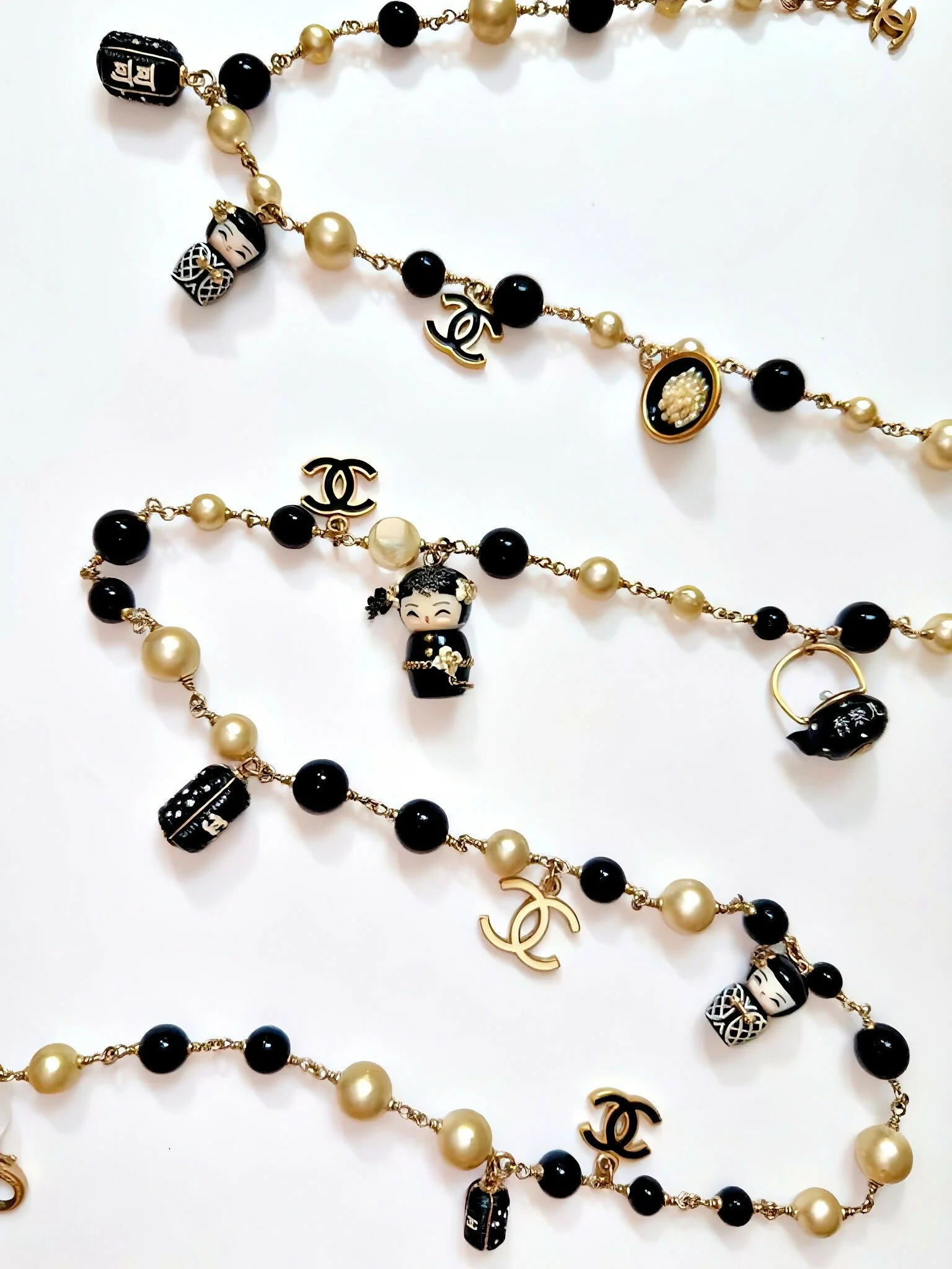 Chanel Vintage Shanghai Doll CC Necklace. - Image 2