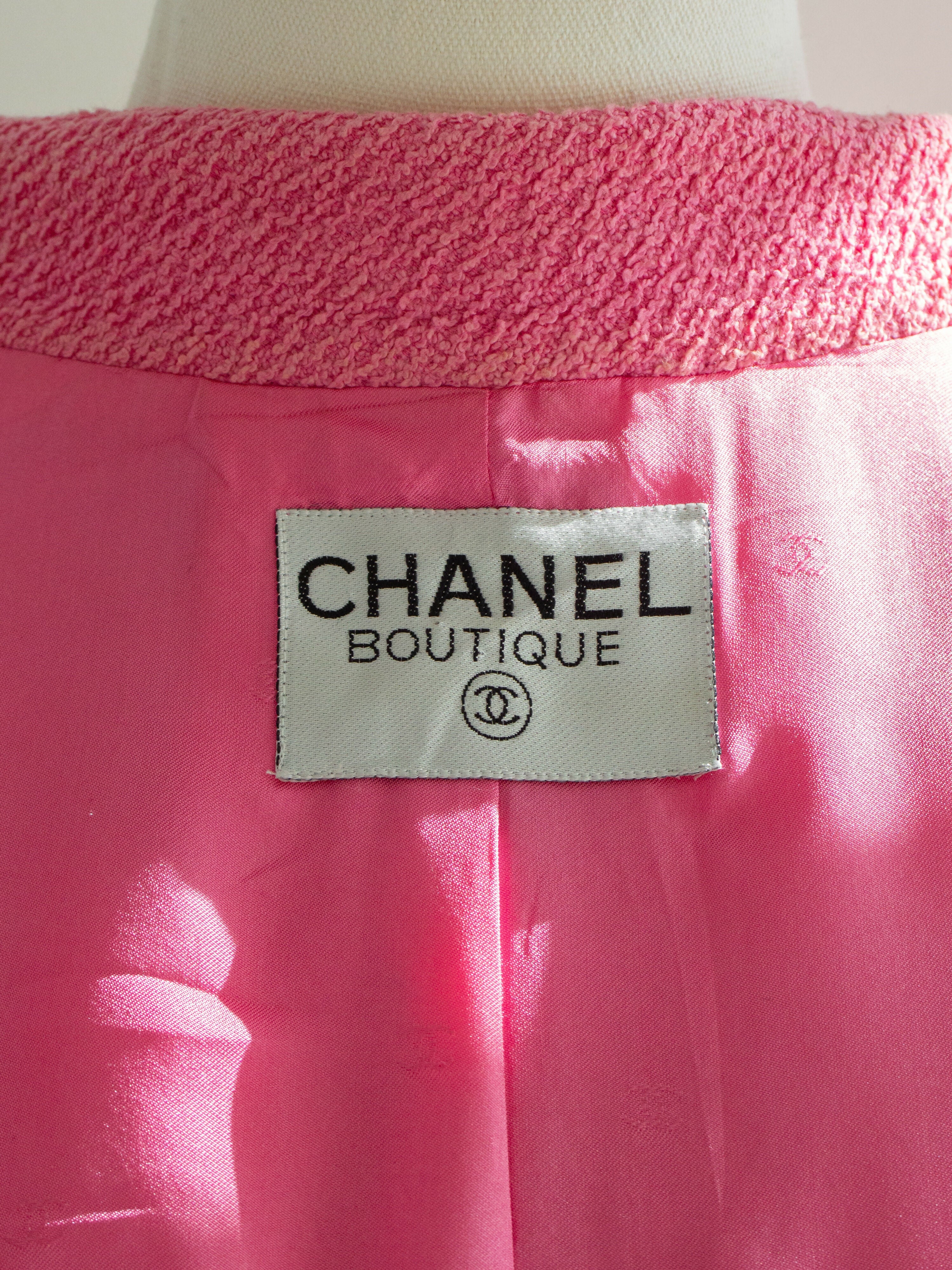 Chanel Vintage Spring/Summer 1995 Pink Barbie Gold Zip Tweed 95P Jacket - Image 7