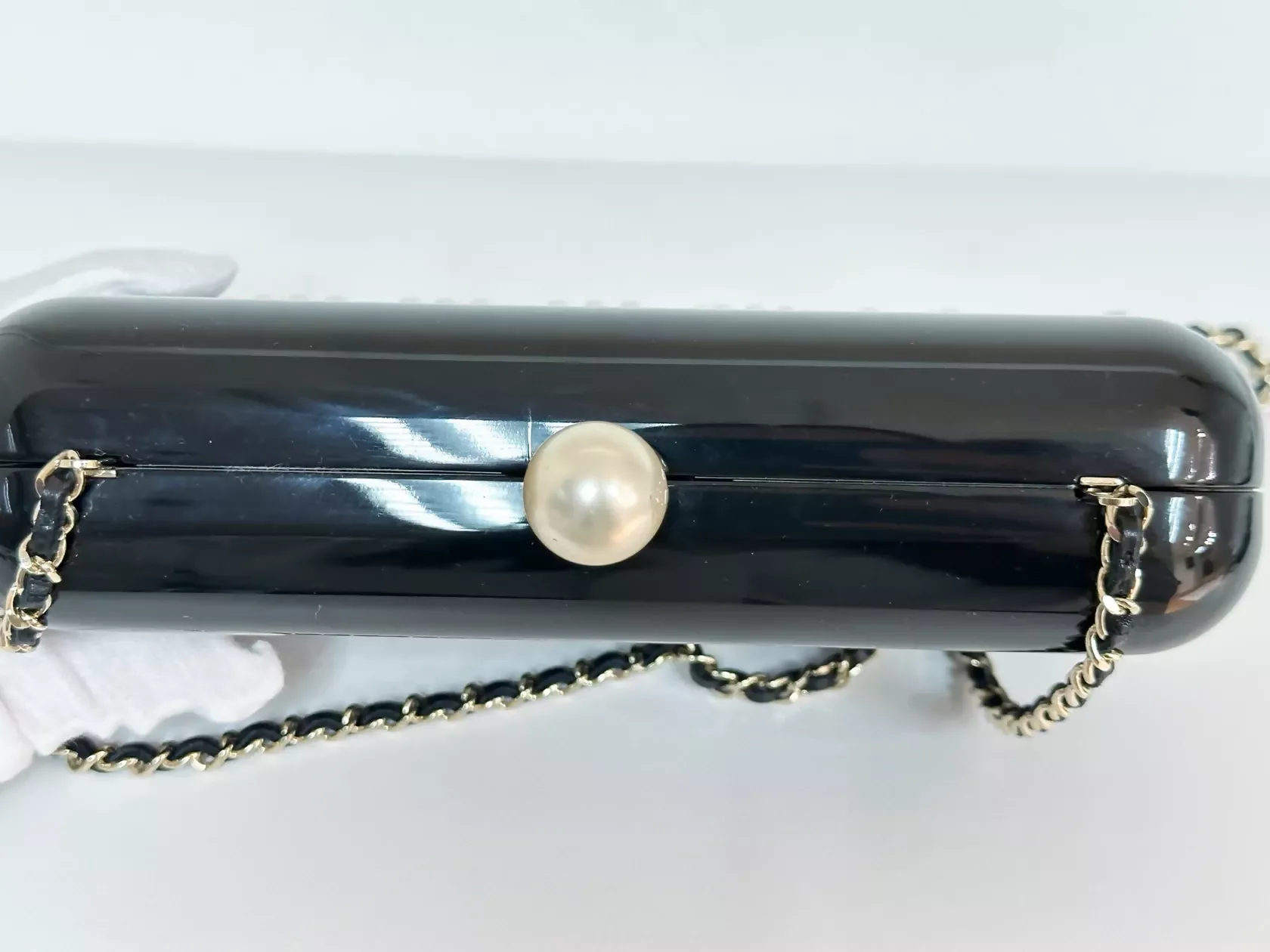 Chanel “Votez Coco” Pearl Plexiglass Minaudière Evening Clutch - Image 4