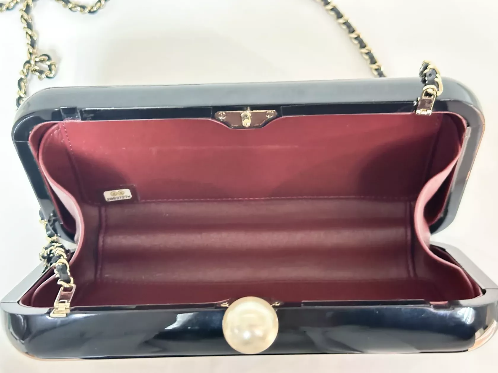 Chanel “Votez Coco” Pearl Plexiglass Minaudière Evening Clutch - Image 7
