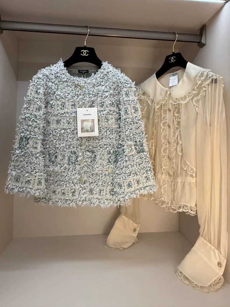 Chanel 2018 blue tweed jacket