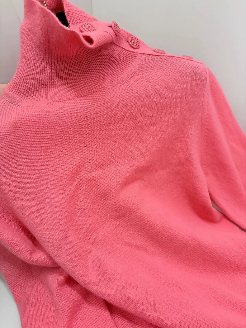 Chanel Watermelon Red Cashmere Turtleneck sweater - Image 5