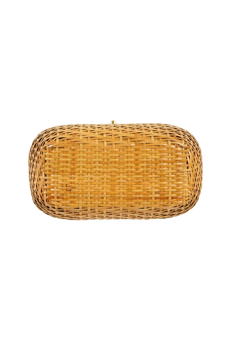Chanel Wicker Basket Bag With beige leather Flap Bucket - Image 4