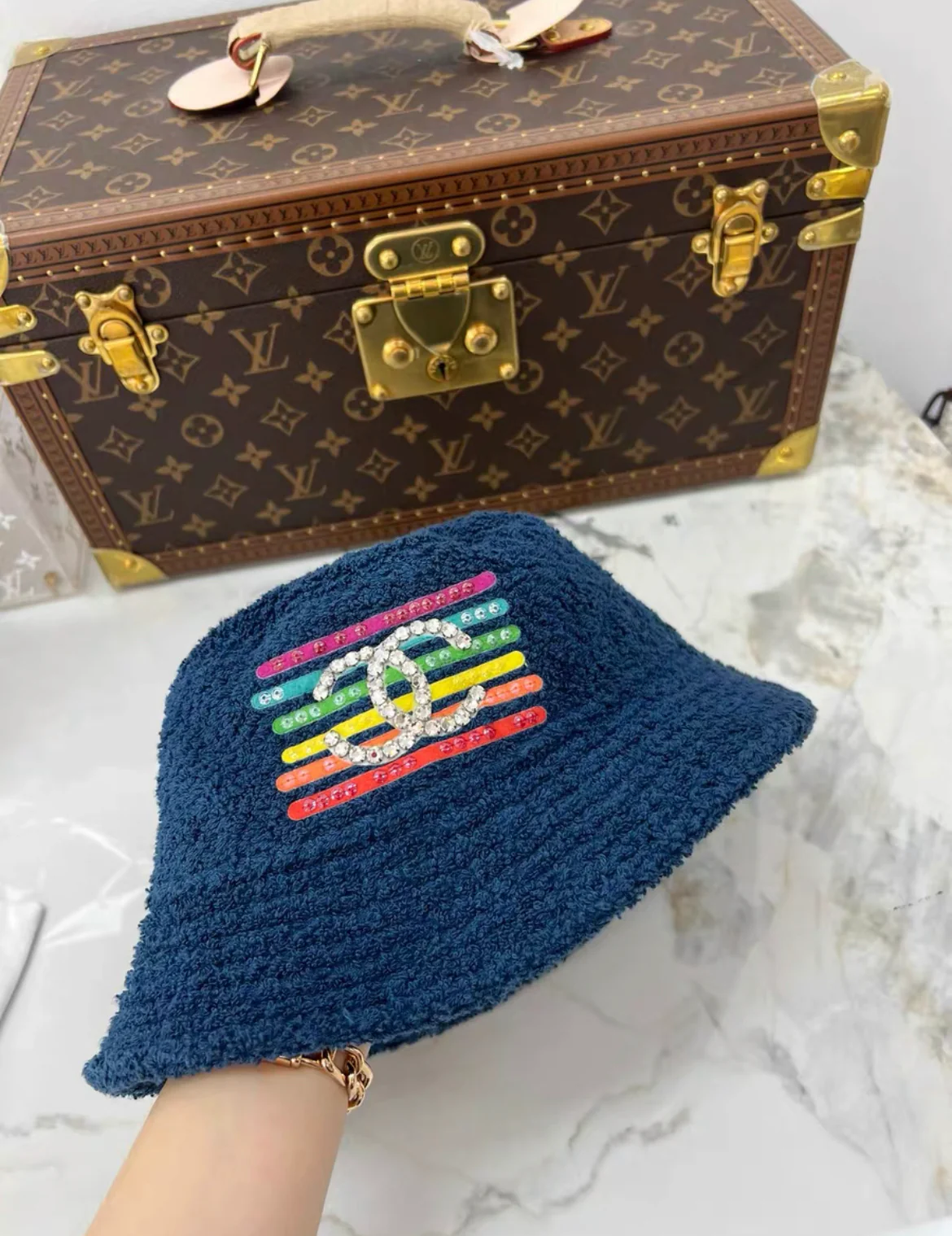 Chanel x Pharrell Capsule Collection Bucket Hat Blue S size - Image 2
