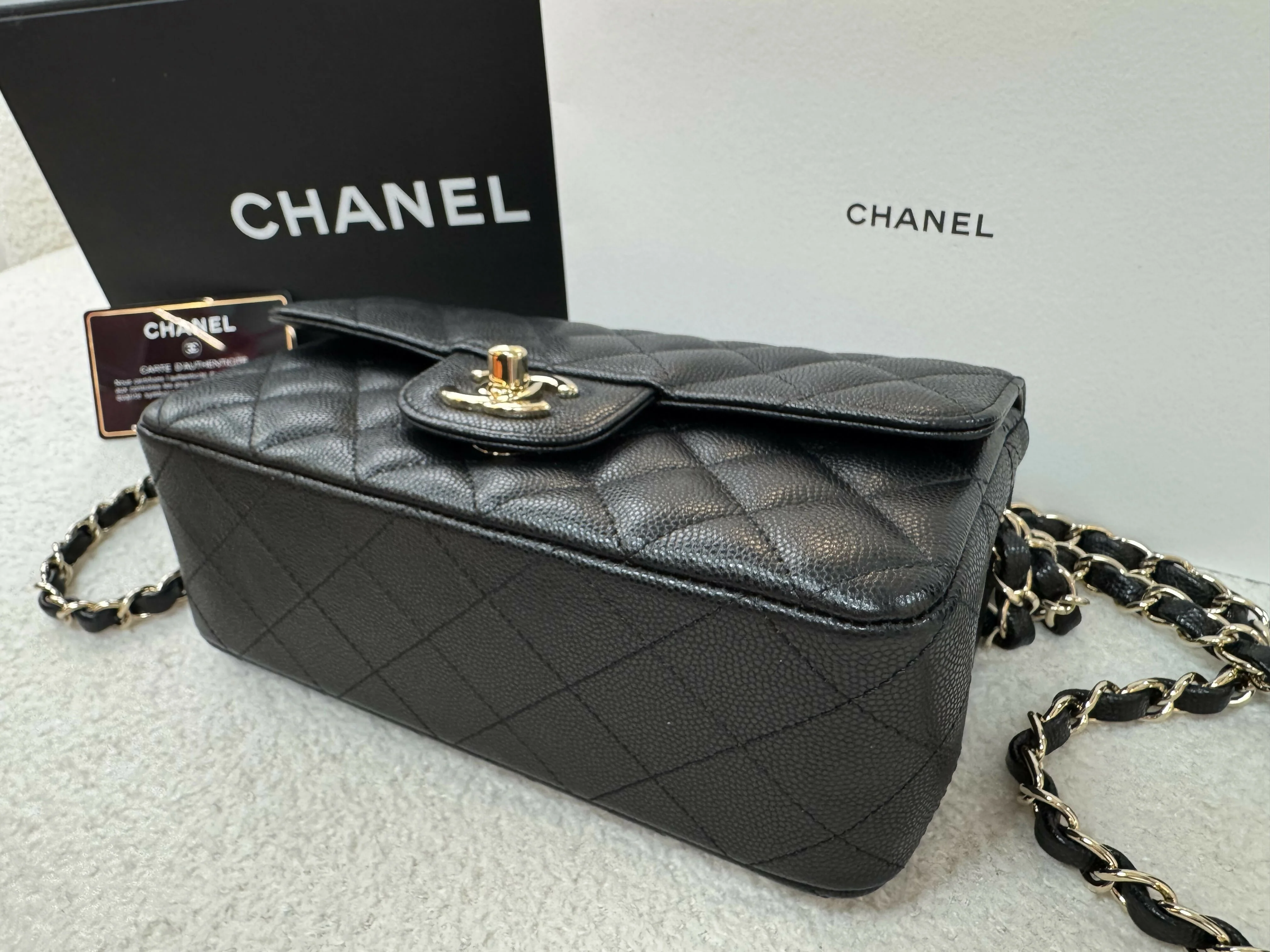 Chanel(17)Small Classic Flap Caviar Bag - Image 3