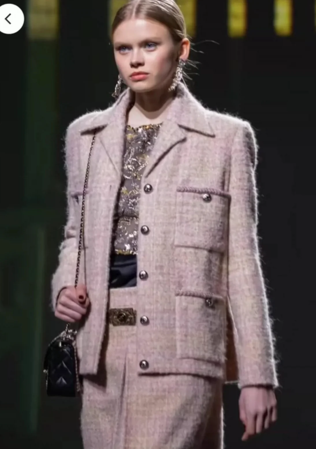 Chanel 24A pink & beige tweed jacket - Image 2