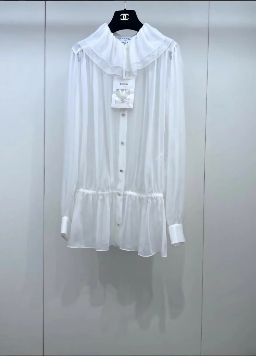 Chanel 25S silk white shitt