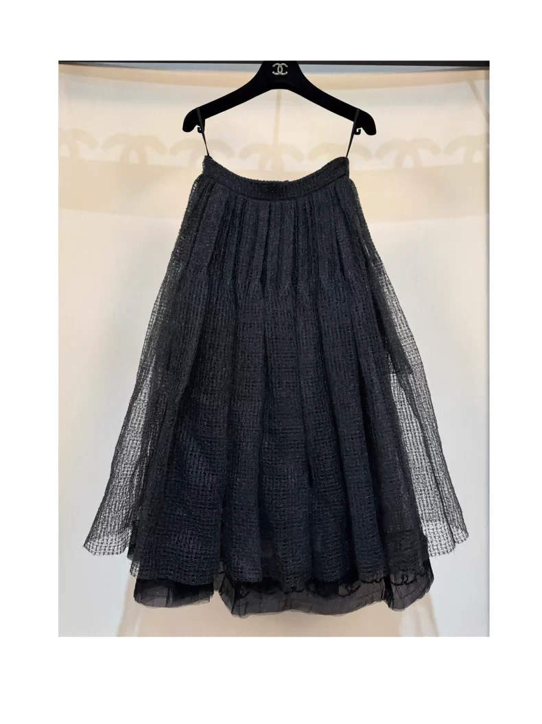 Chanel 11s black tulle skirt