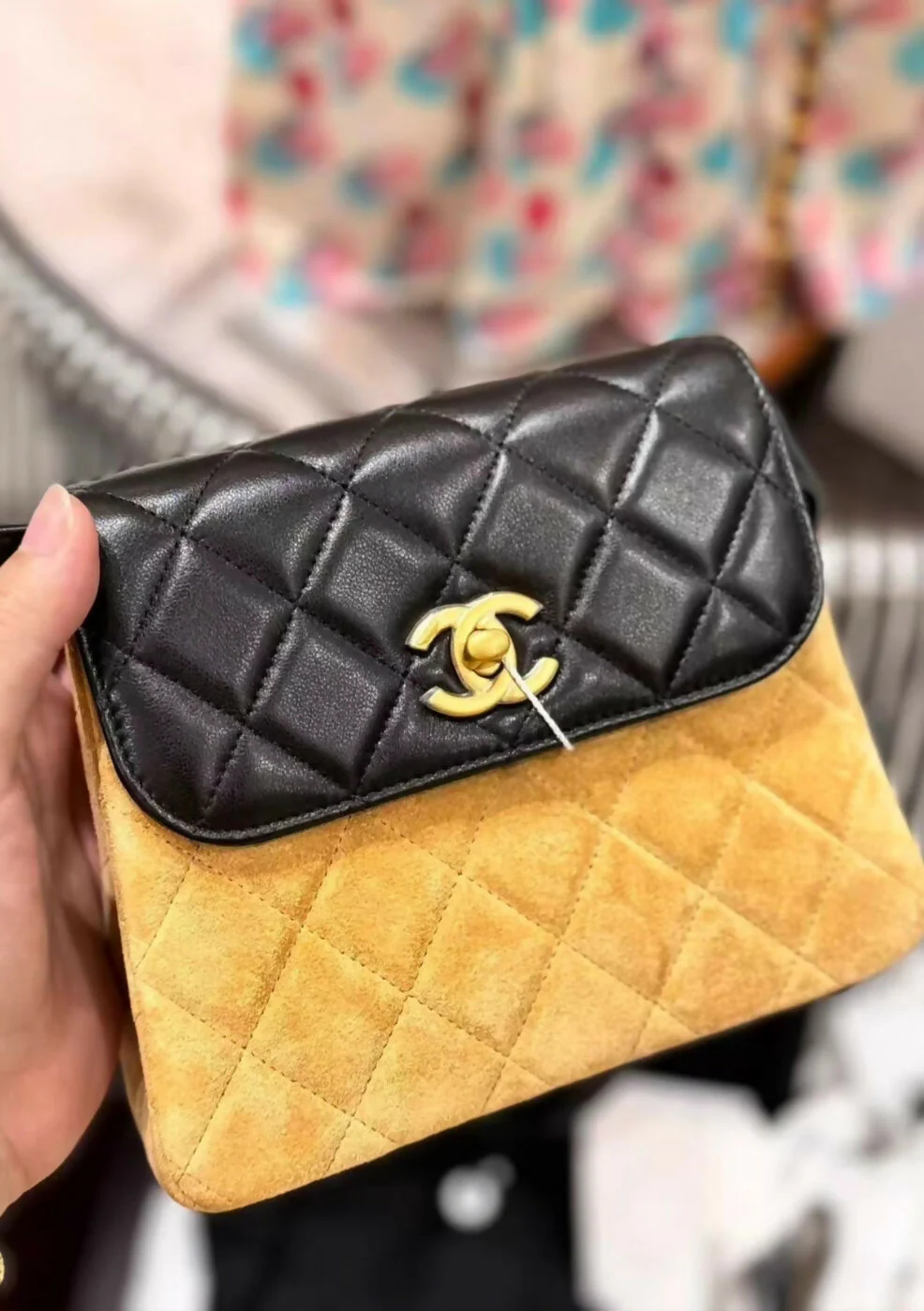 Chanel 25A leather & suede square flap bag - Image 2