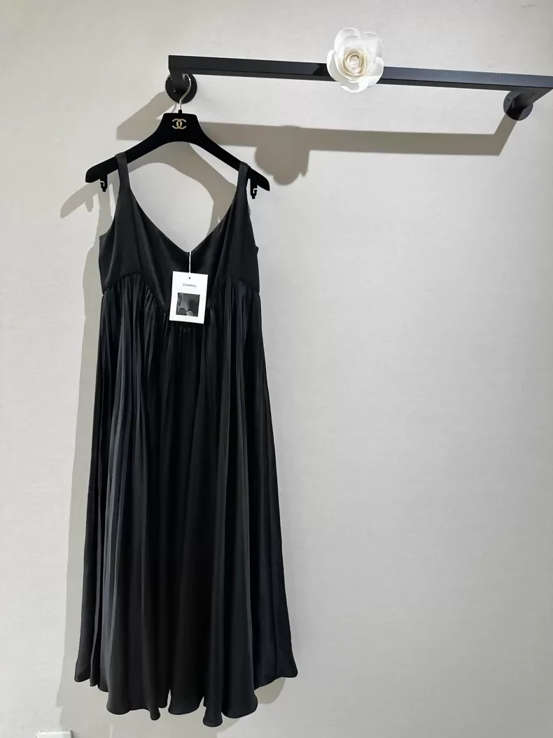 Chanel 24K black silk slip dress