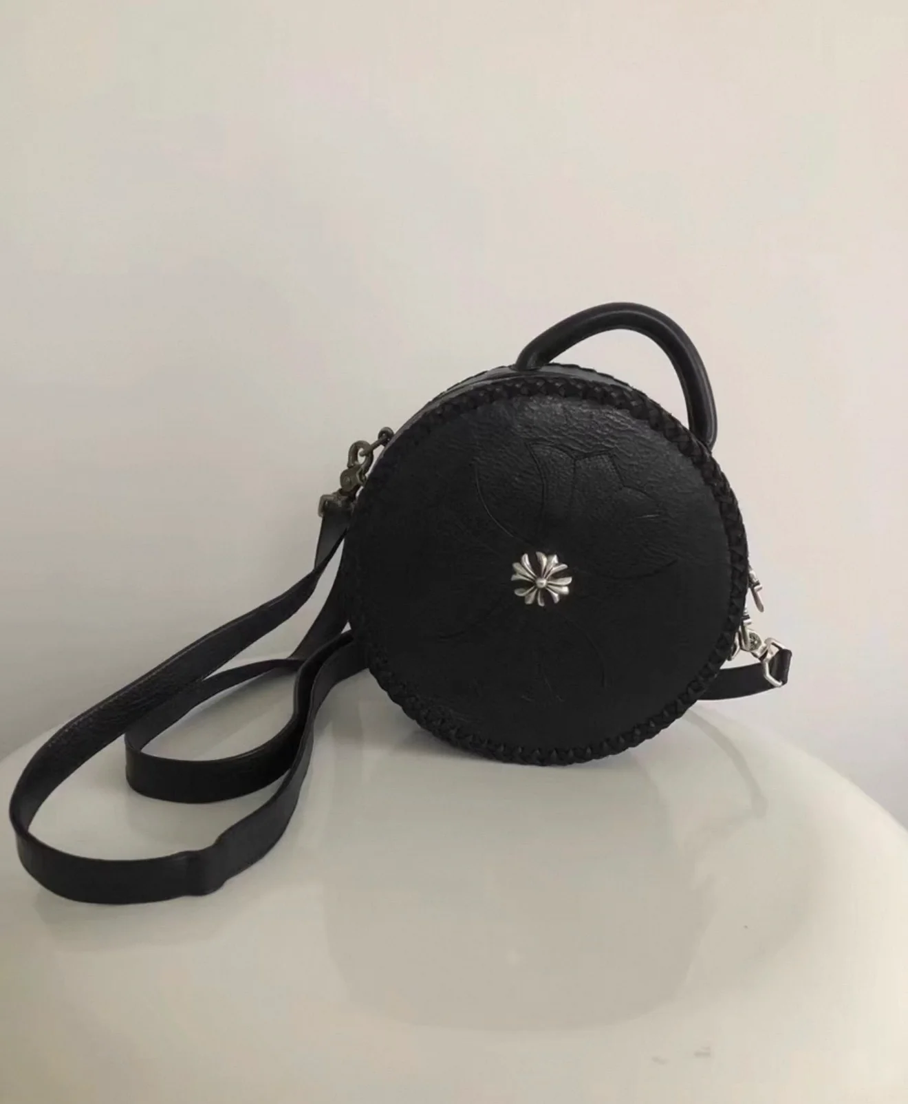 Chrome Heart Black disc round bag - Image 2