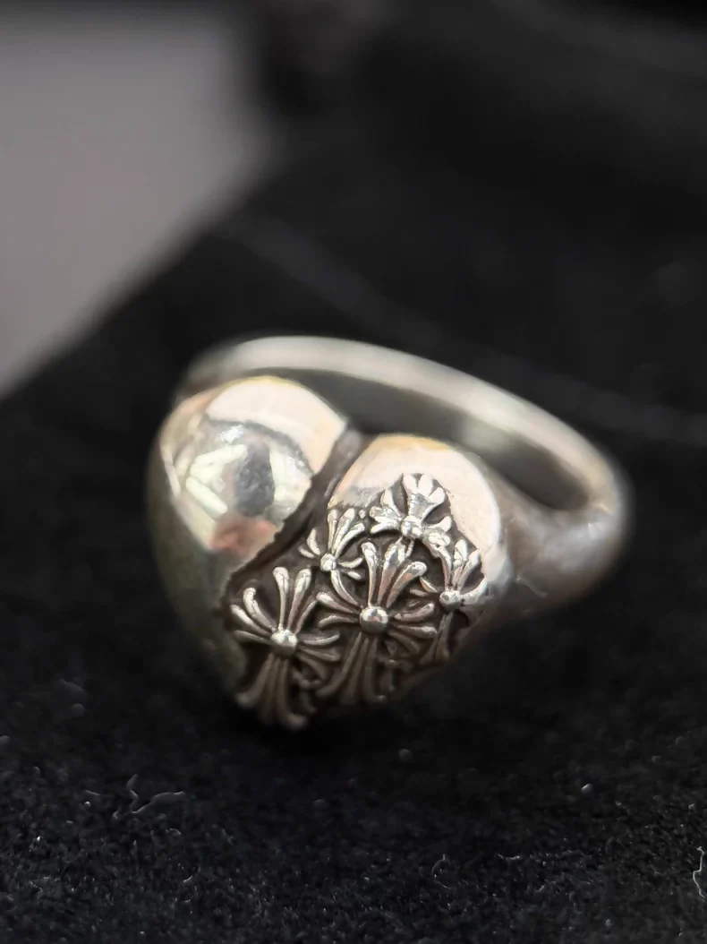 Chrome Hearts 925 Sterling Silver Heart Ring