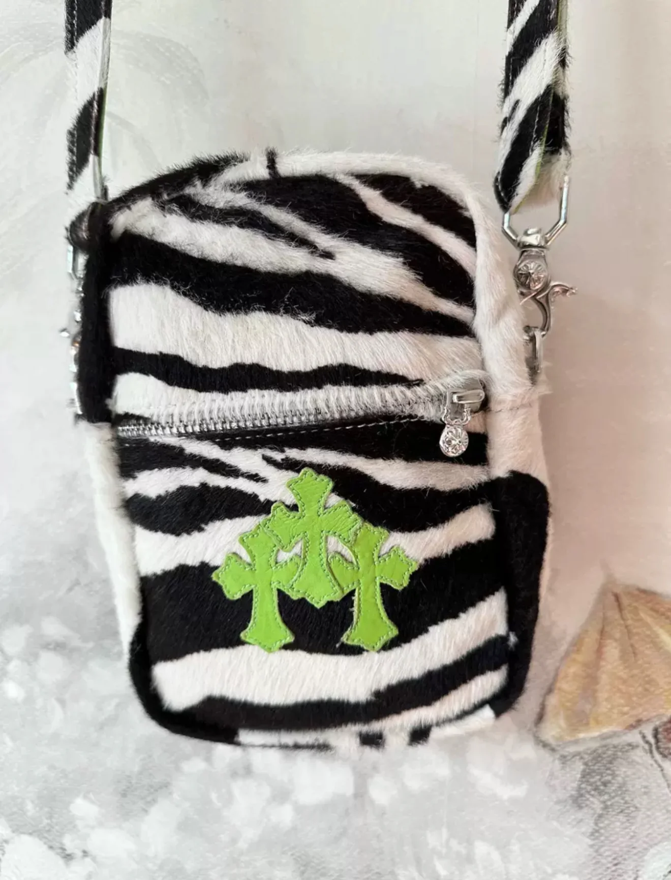 Chrome Hearts Cross patch pony shoulder bag TAKA MINI - Image 3