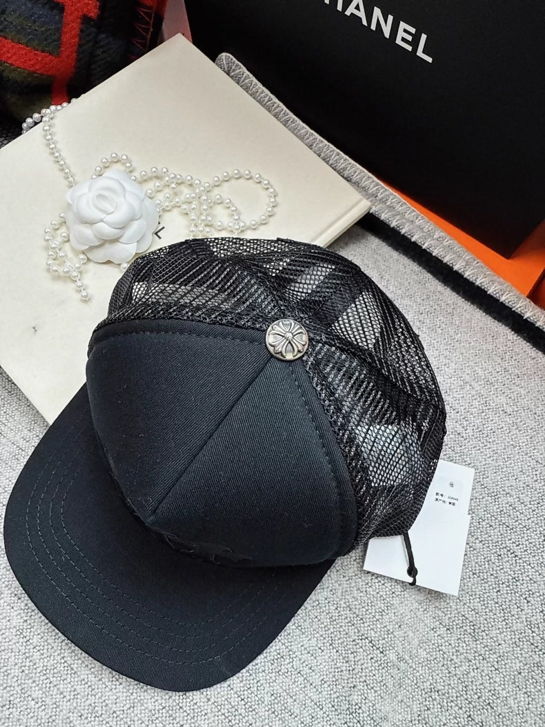 Chrome Hearts new cross-patterned leather baseball cap with phantom cross mesh - Image 2