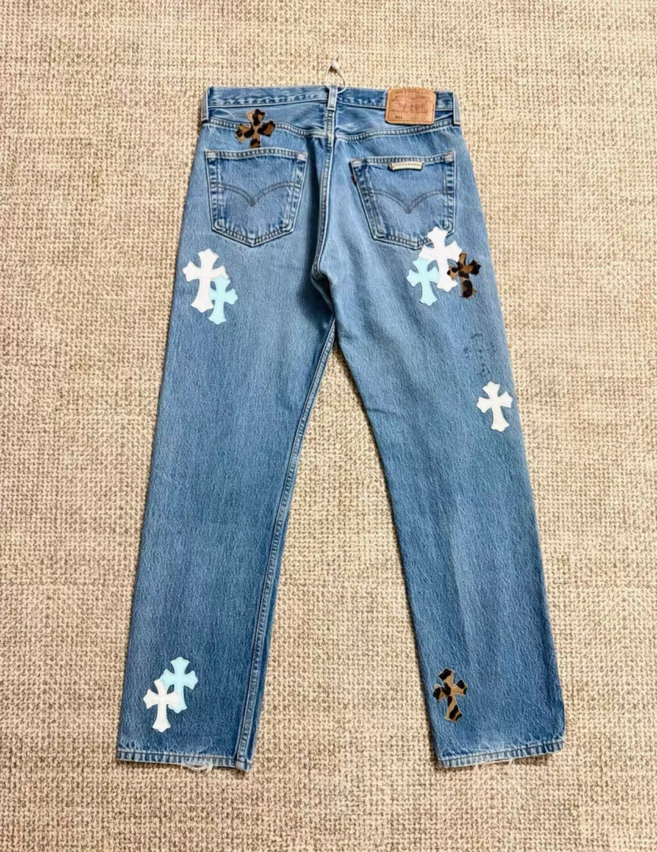 Chrome Hearts St. Barth Limited Edition Light Blue Levi's Jeans - Image 2