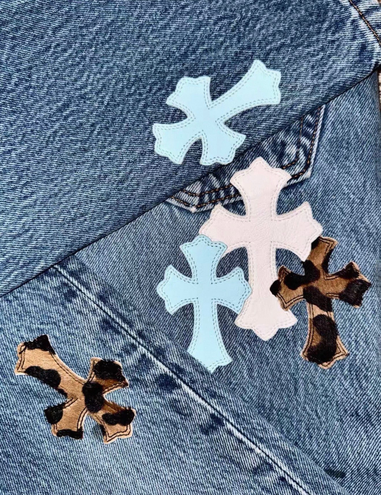 Chrome Hearts St. Barth Limited Edition Light Blue Levi's Jeans - Image 5