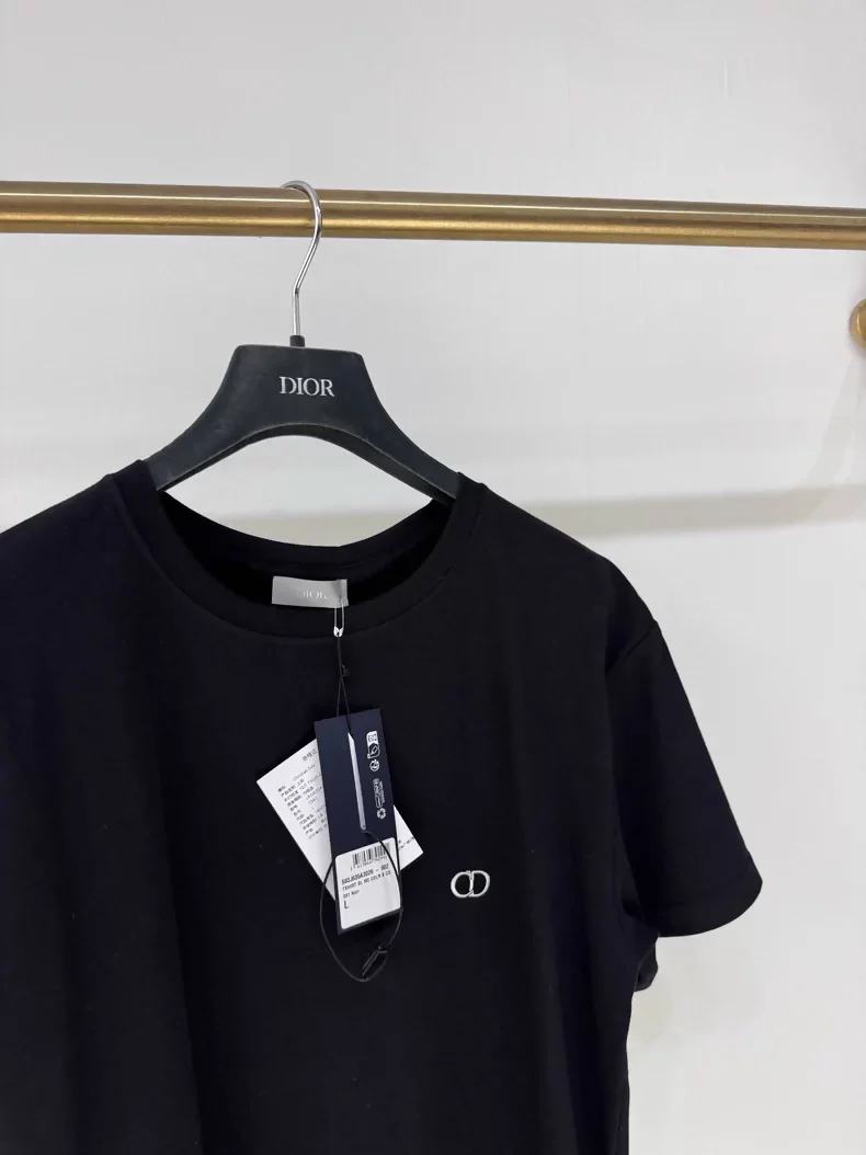 Dior classic black CD logo T-shirt - Image 2
