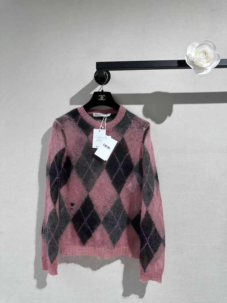 Dior pink Mohair Knit Sweater,