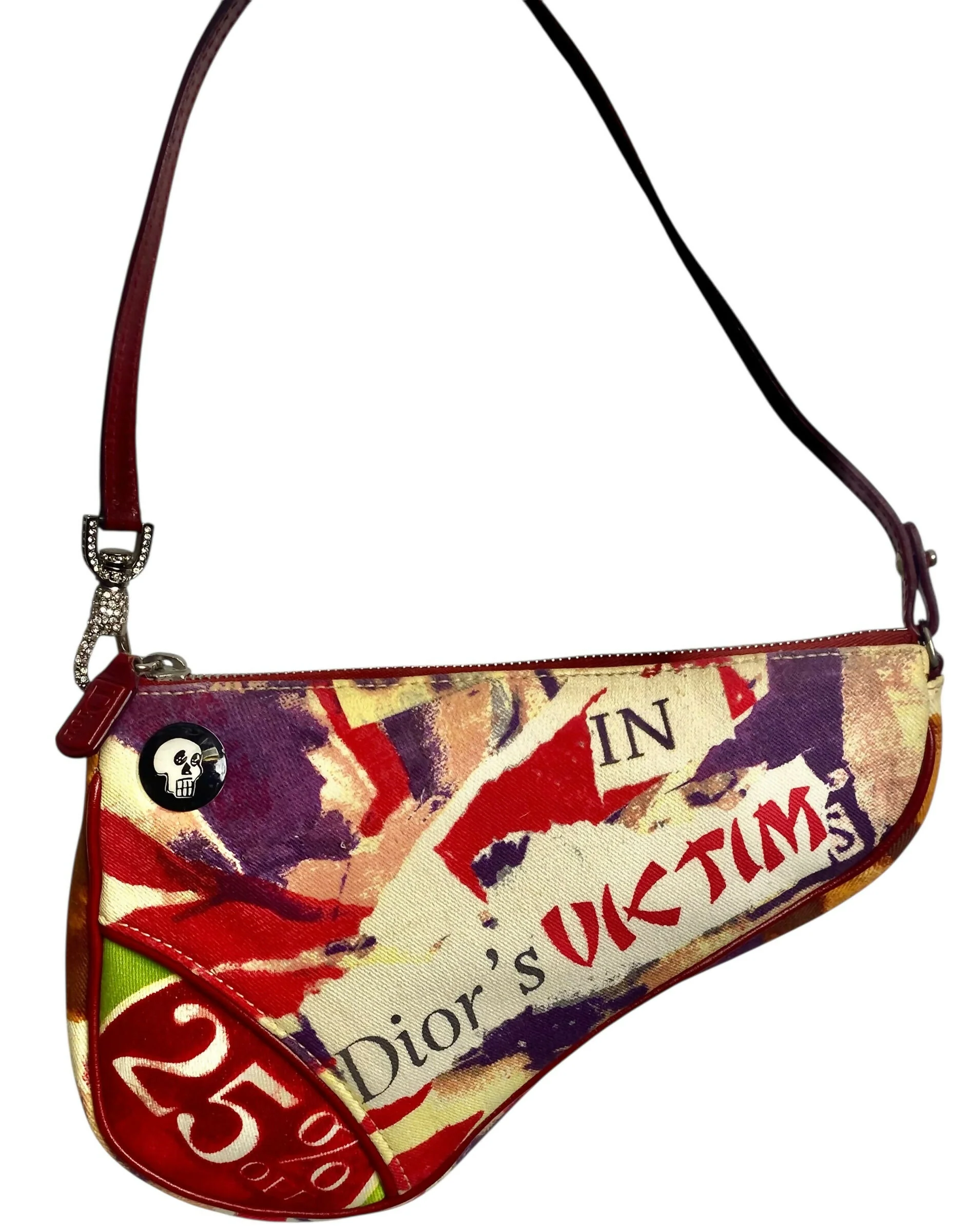 DIOR John Galliano Limited Edition Vintage Victim Crystal Small Saddle Bag - Image 3