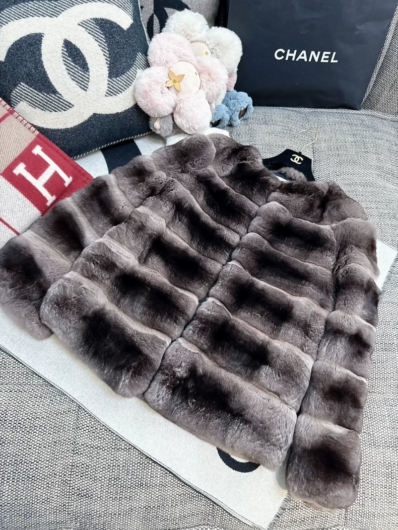 Dior brown/grey fur coat - Image 3