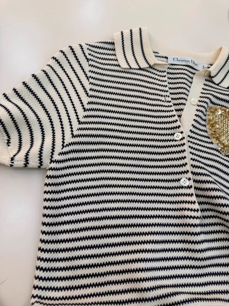 Dior black and white striped dress - Image 3