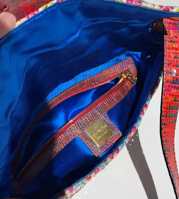 Fendi 2016 Rare Embellished Mixed Media Baguette Bag - Image 10