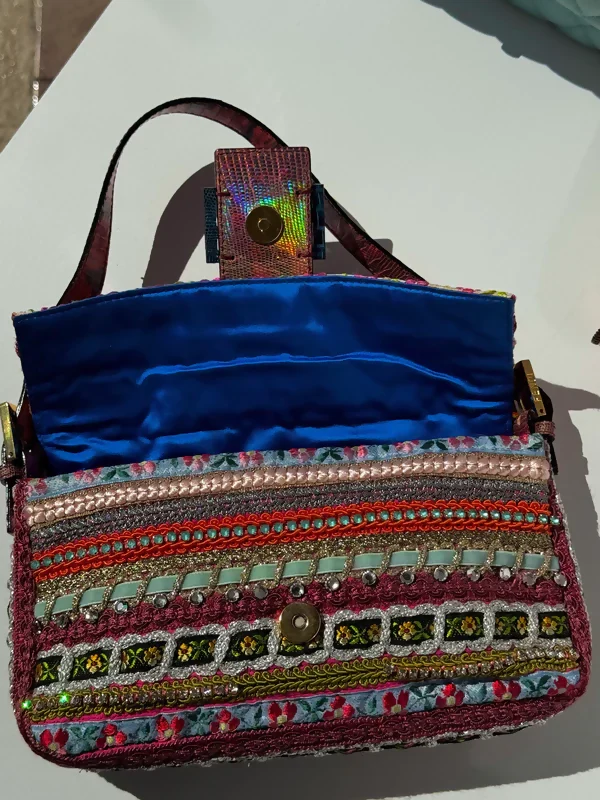Fendi 2016 Rare Embellished Mixed Media Baguette Bag - Image 9