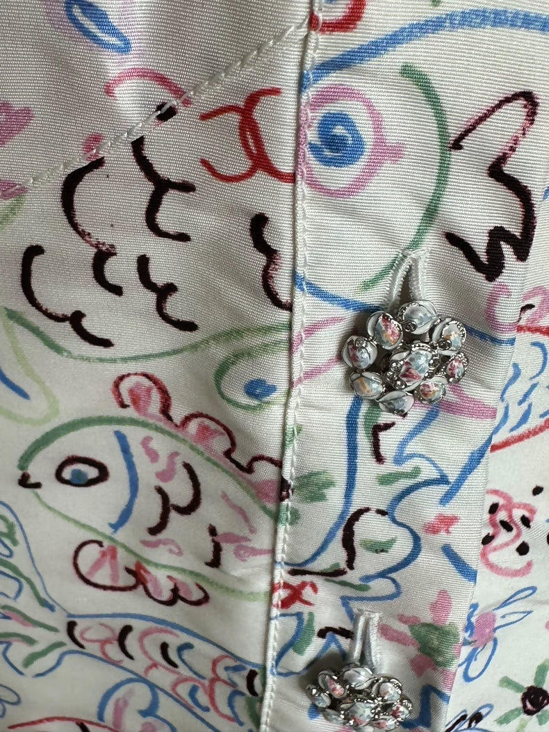 Chanel 25C White Fish Print Camisole - Image 2