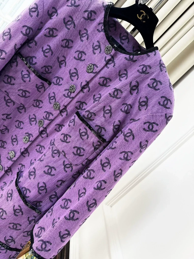 Chanel 22S purple denim jacket - Image 2