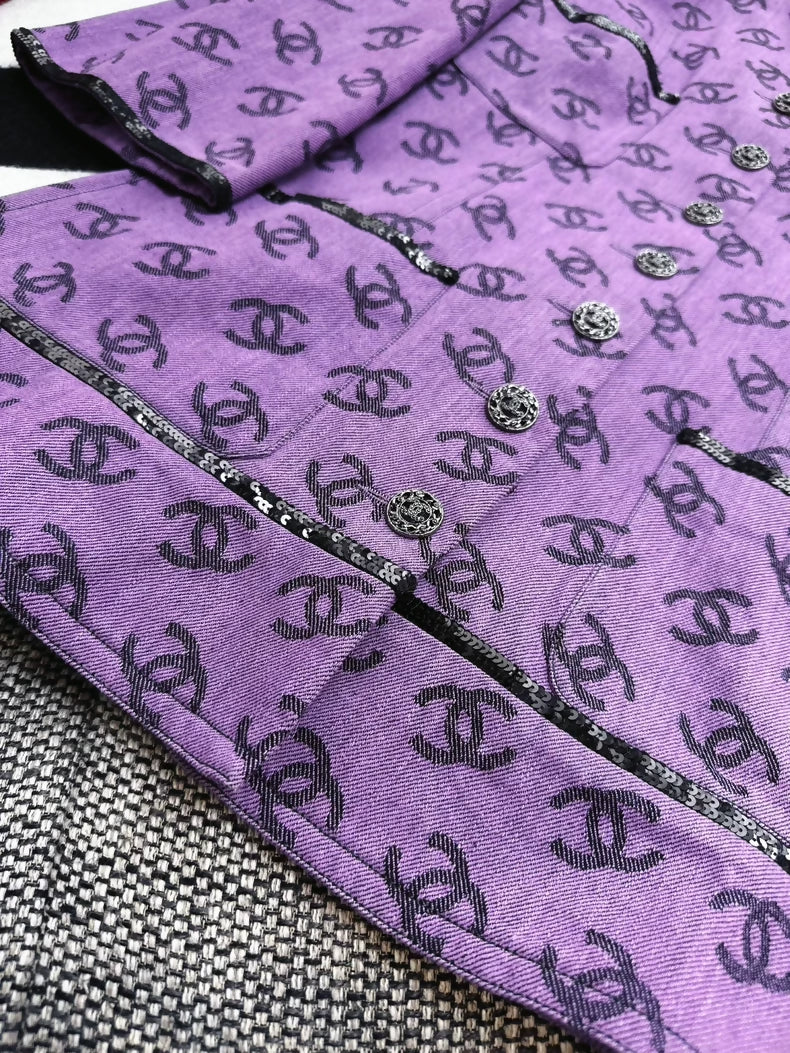 Chanel 22S purple denim jacket - Image 3