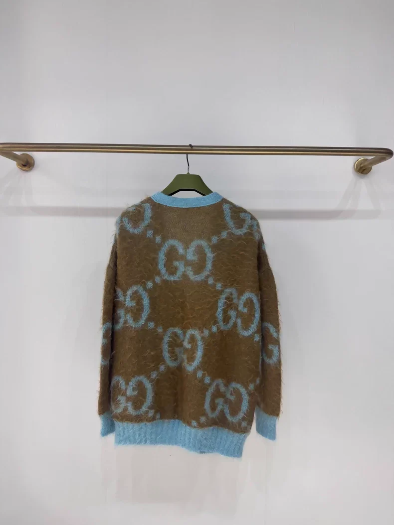 Gucci mohair reversible blue-brown cardigan - Image 3