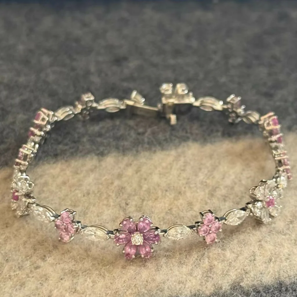 Harry Winston Bracelet Pink Sapphire & Diamond - Image 3
