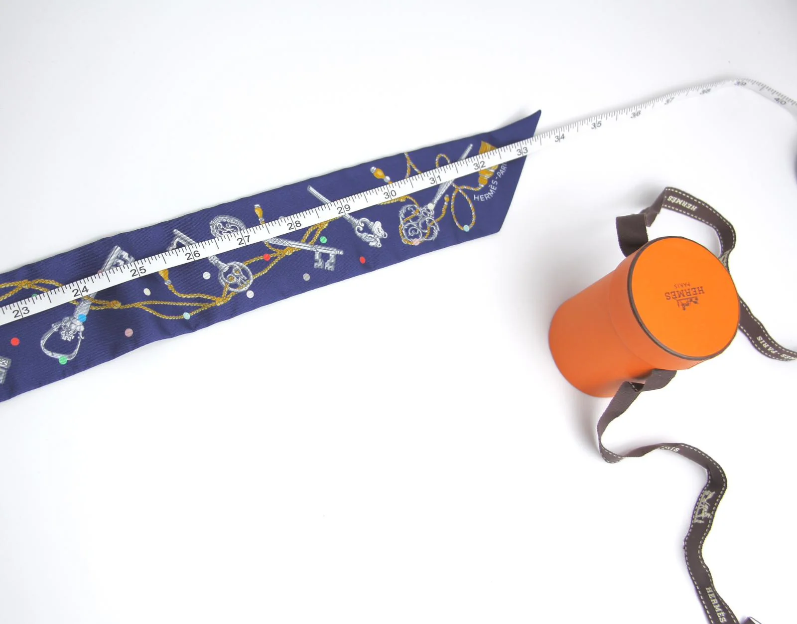 Hermes 100 Silk Les Cles A Pois Twilly Scarf - Image 2