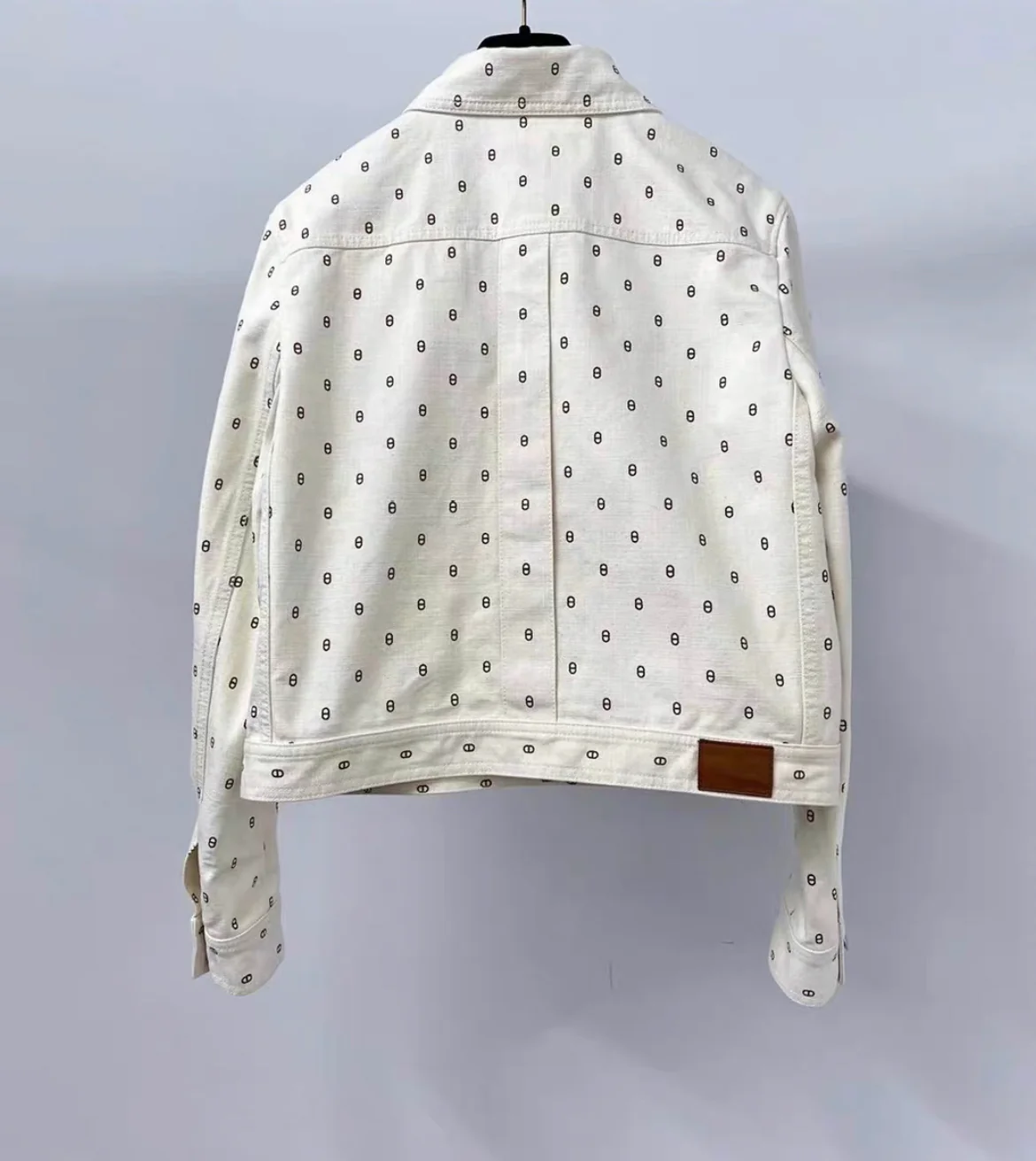 Hermès 23SS Cotton Denim Jacket size 42 Ladies' White Chaîne d'Ancre - Image 2