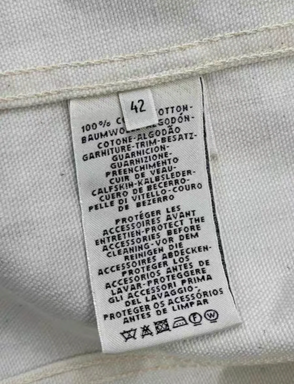 Hermès 23SS Cotton Denim Jacket size 42 Ladies' White Chaîne d'Ancre - Image 4