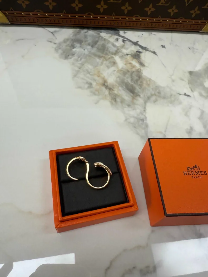 Hermes Attelage D'OR diamond-encrusted belt buckle ring - Image 3
