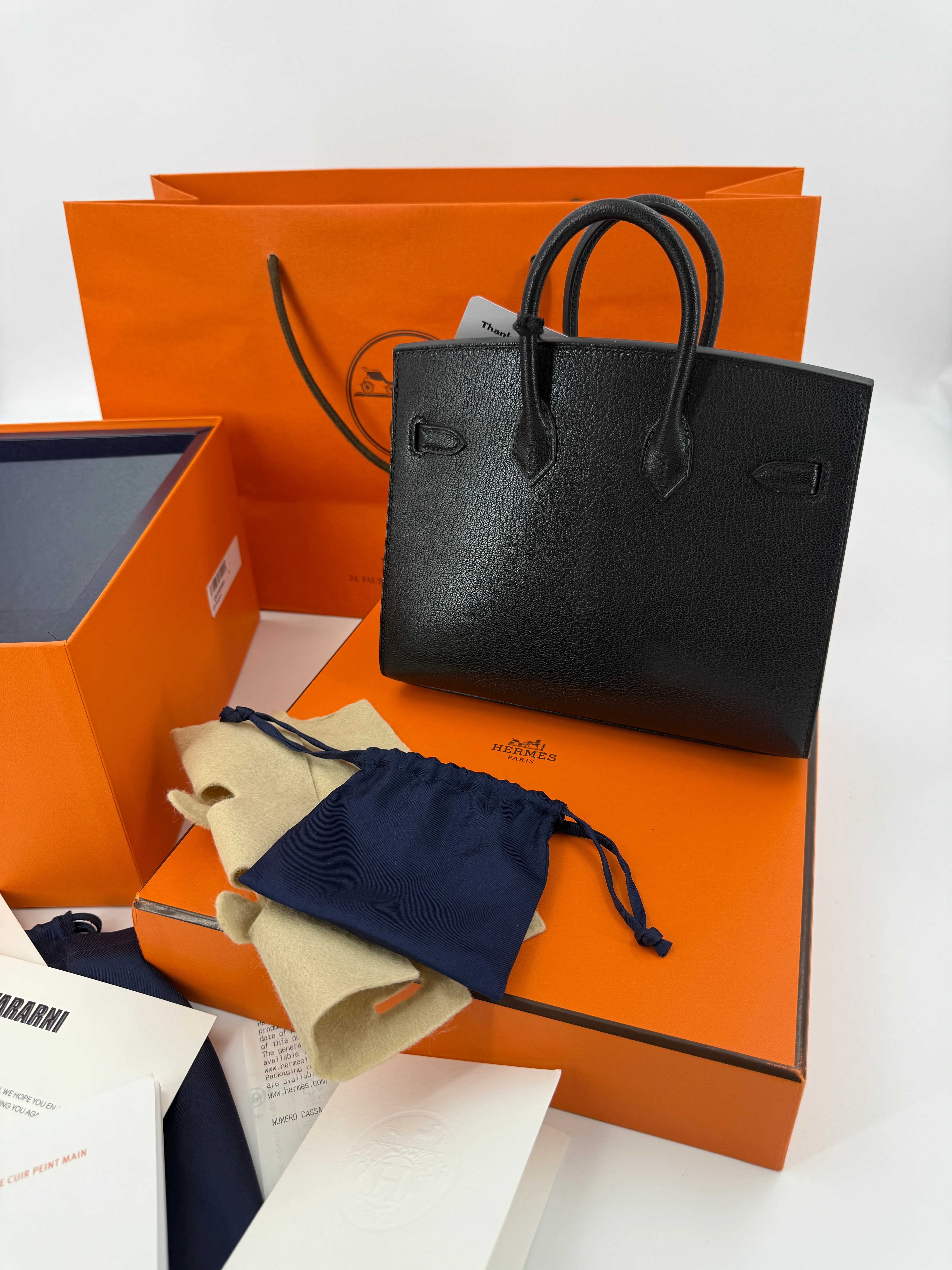 Hermès Birkin 20 Faubourg Disco – Veau Box Noir, Palladium Hardware - Image 5