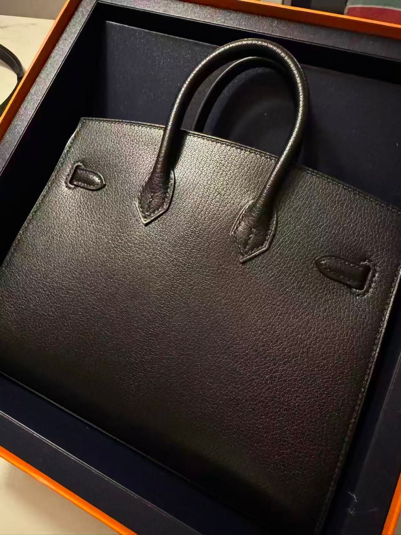 HERMÈS BIRKIN 20 FAUBOURG DISCO VEAU BOX NOIR PALLADIUM HARDWARE - Image 2