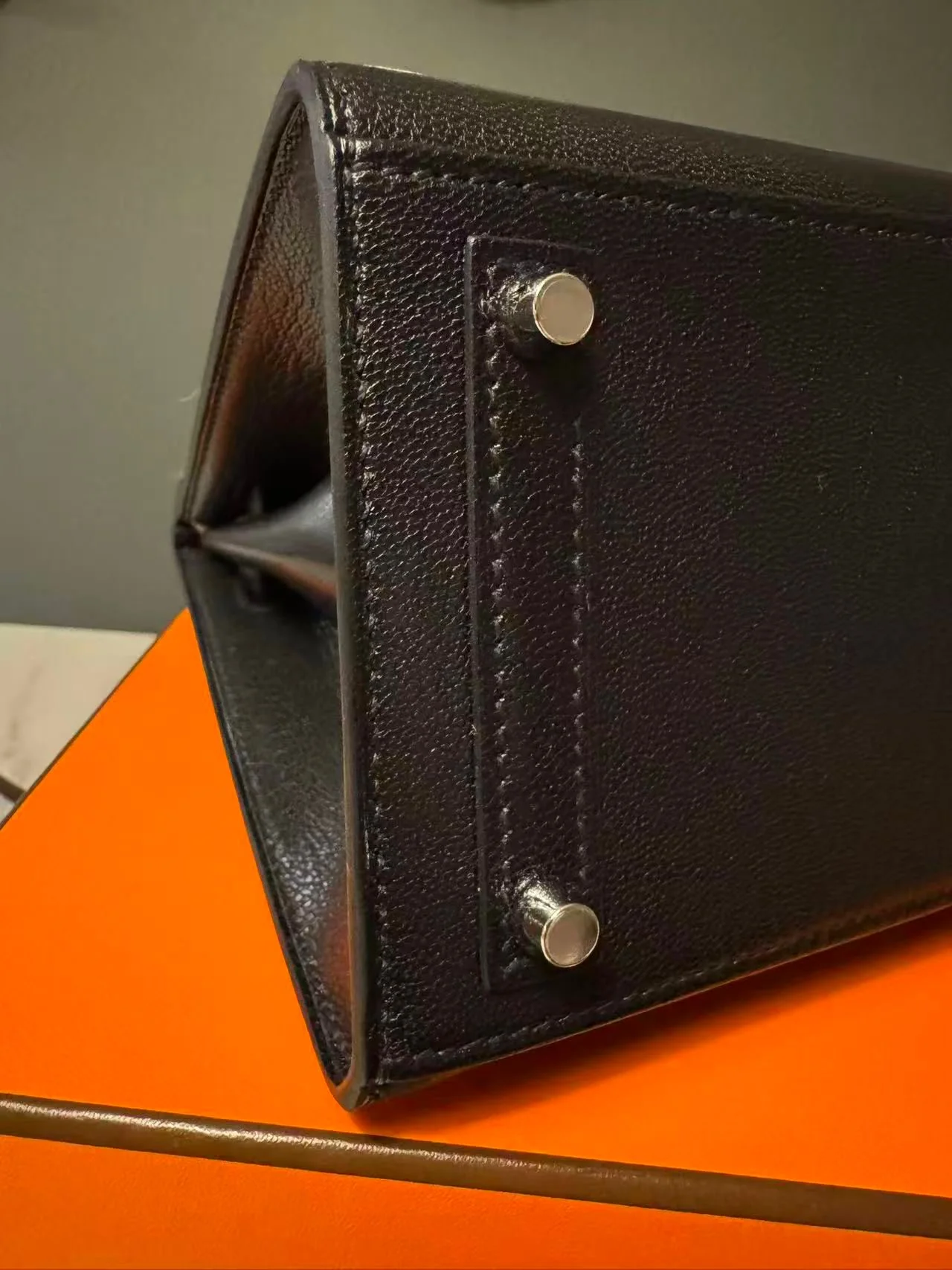 HERMÈS BIRKIN 20 FAUBOURG DISCO VEAU BOX NOIR PALLADIUM HARDWARE - Image 5