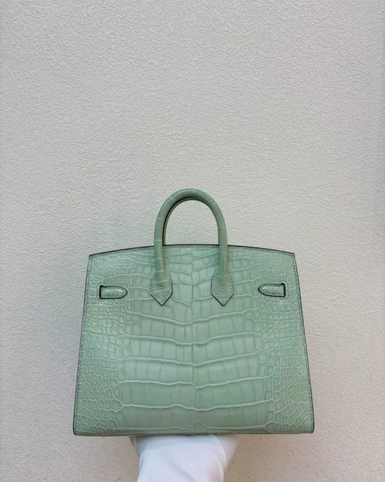 Hermès Birkin 20 Vert d'Eau Matt Alligator Gold Hardware - Image 2