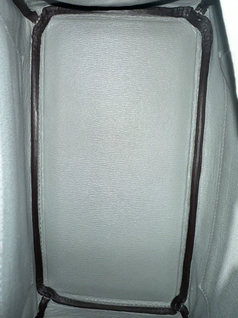 Hermes Birkin 25 0V gris cement matte crocodile leather palladium hardware - Image 2
