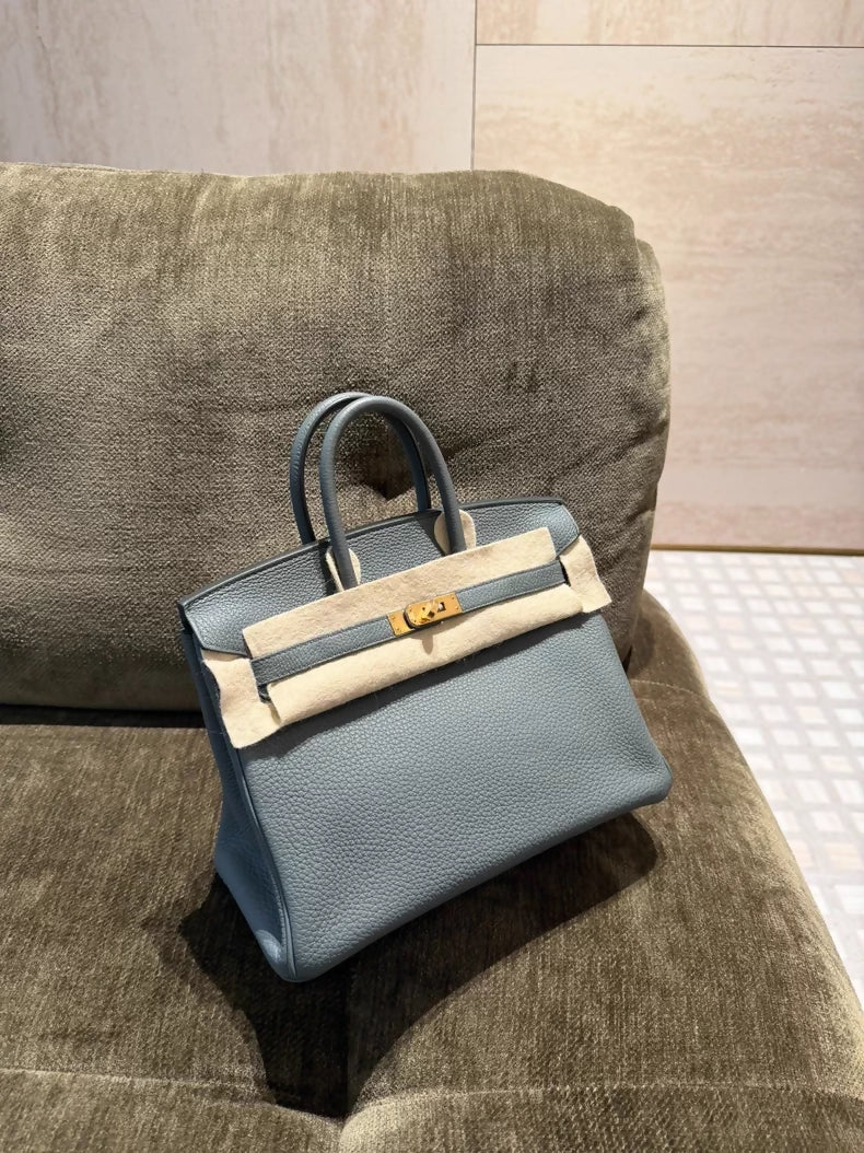 Hermes Birkin 25 Gris Amande Togo leather gold hardware - Image 2